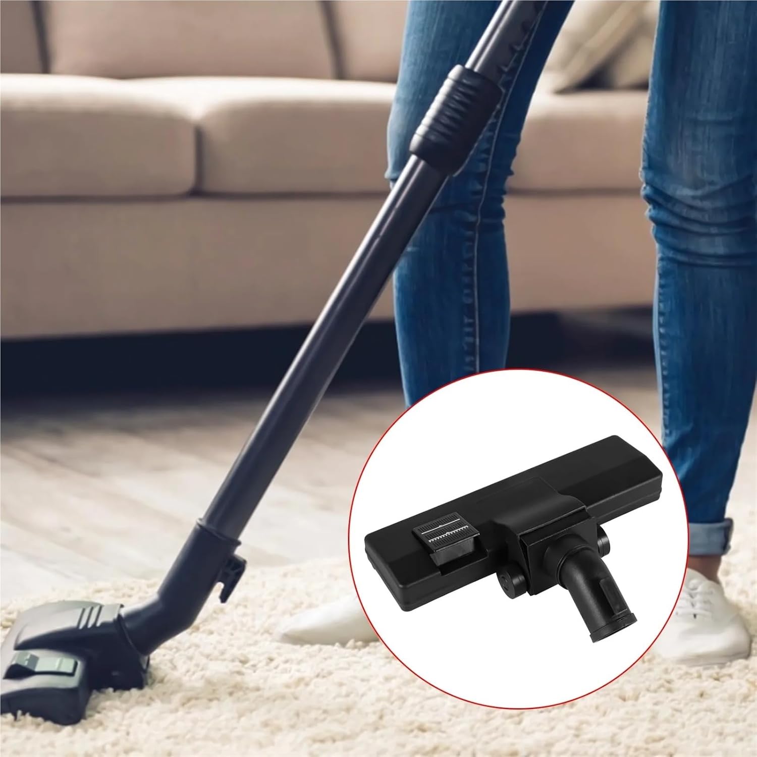 Universal 32mm Vacuum Cleaner Carpet and Floor Nozzle, Multi-Surface Cleaning Head Tool for Efficient Debris Pickup