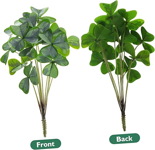 Miniatura 6 de LIFKOME 3 racimos de plantas de casa para decoración del hogar, planta falsa al aire libre, arbustos artificiales de eucalipto, arbusto de trébol