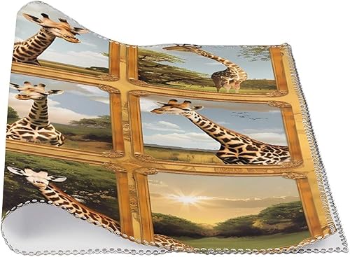 Miniatura 3 de Animal Giraffe Placemats Set of 6 Resistant Table Mats Washable Place Mats for Dinner Party Table Decoration