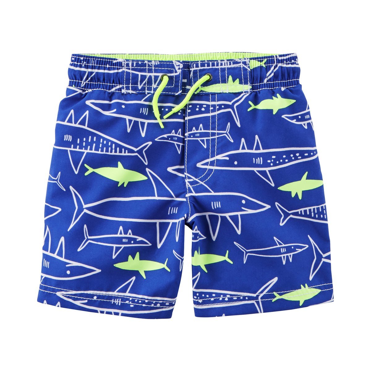 Carter's Baby Boys' Neon Shark Swim Trunks, Blue, 12 Months