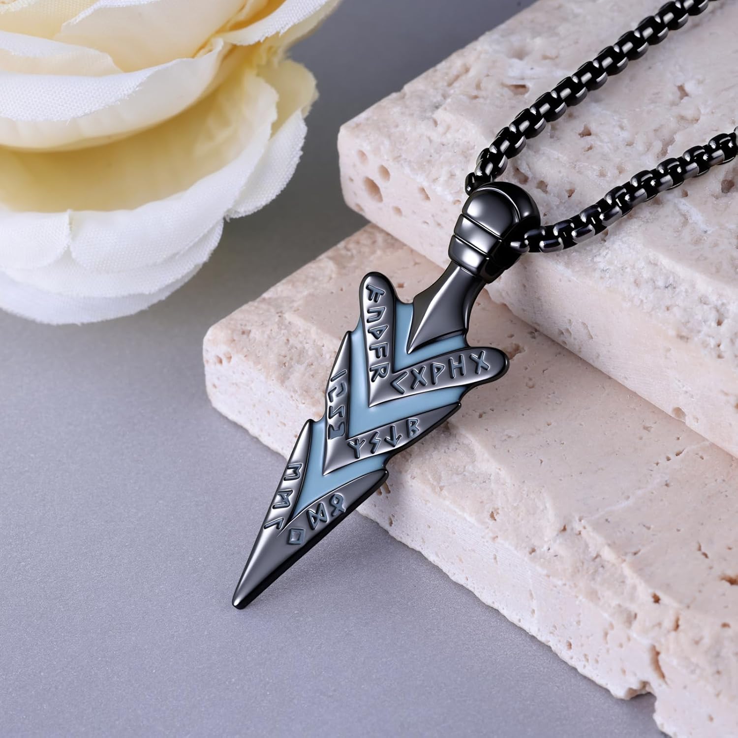 Arrowhead Necklace 925 Sterling Sliver Viking Glowing Necklace Viking Jewelry Gifts for Men - Image 5