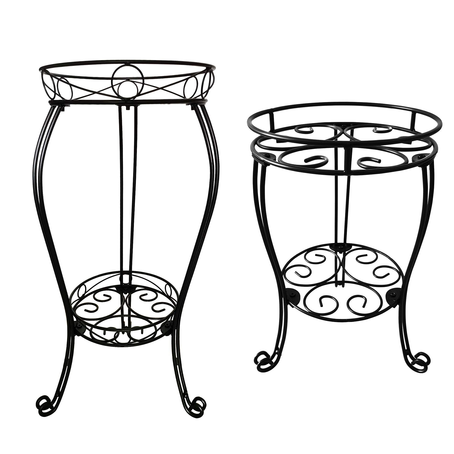 2 Tier 28.4inch and 18.9inch Tall Metal Plant Stands