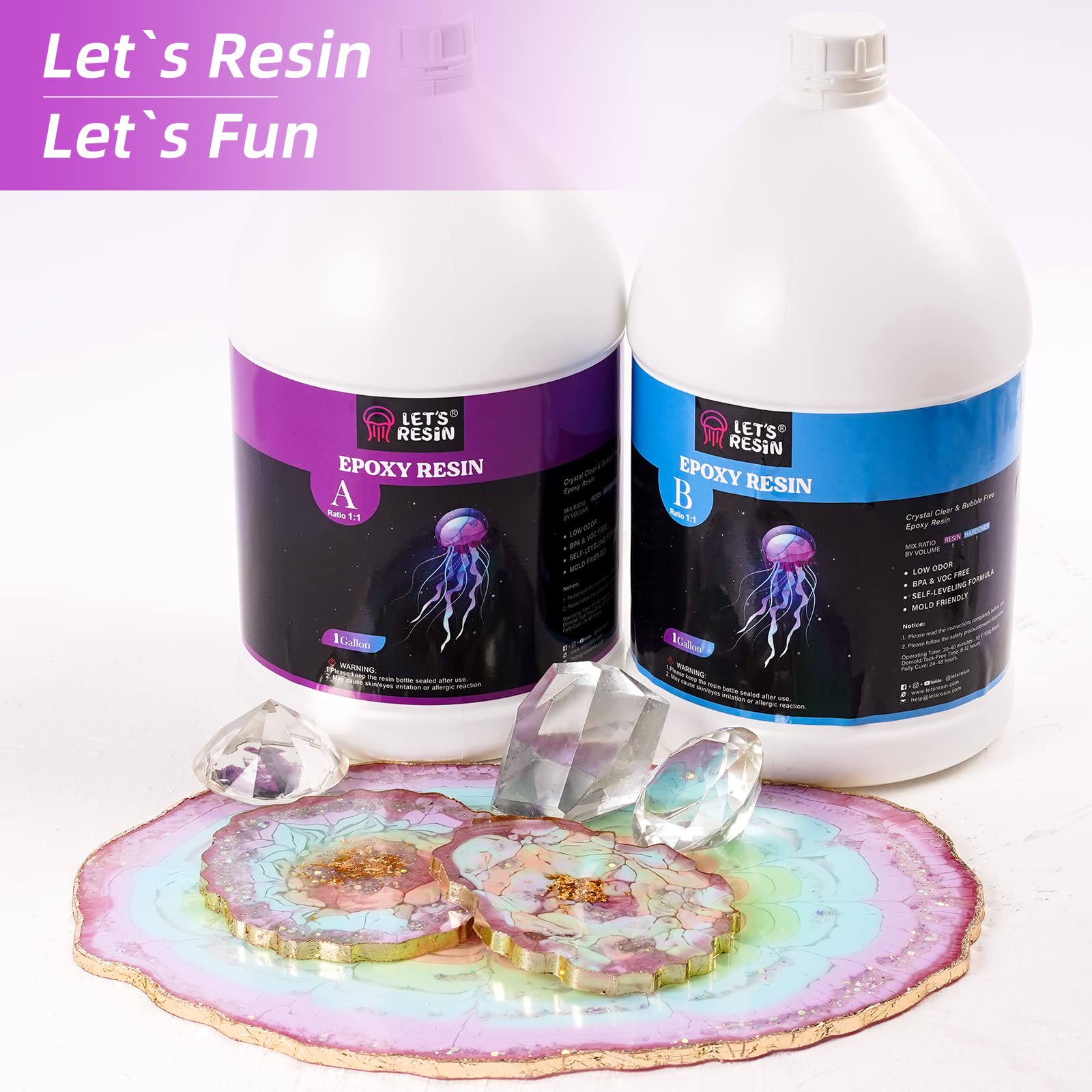 Buy Let's Resin Epoxy Resin Kit, 2 Gallon Deep Pour Epoxy Resin,Bubble