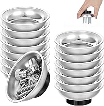 16 Pack 3" Round Magnetic Bowl Trays Set, Round Magnetic Parts Bowl, Stainless Steel Magnet Tool Tray Parts Holder for Screws, Sockets, Bolts, Pins, Mechanic's and Automotive