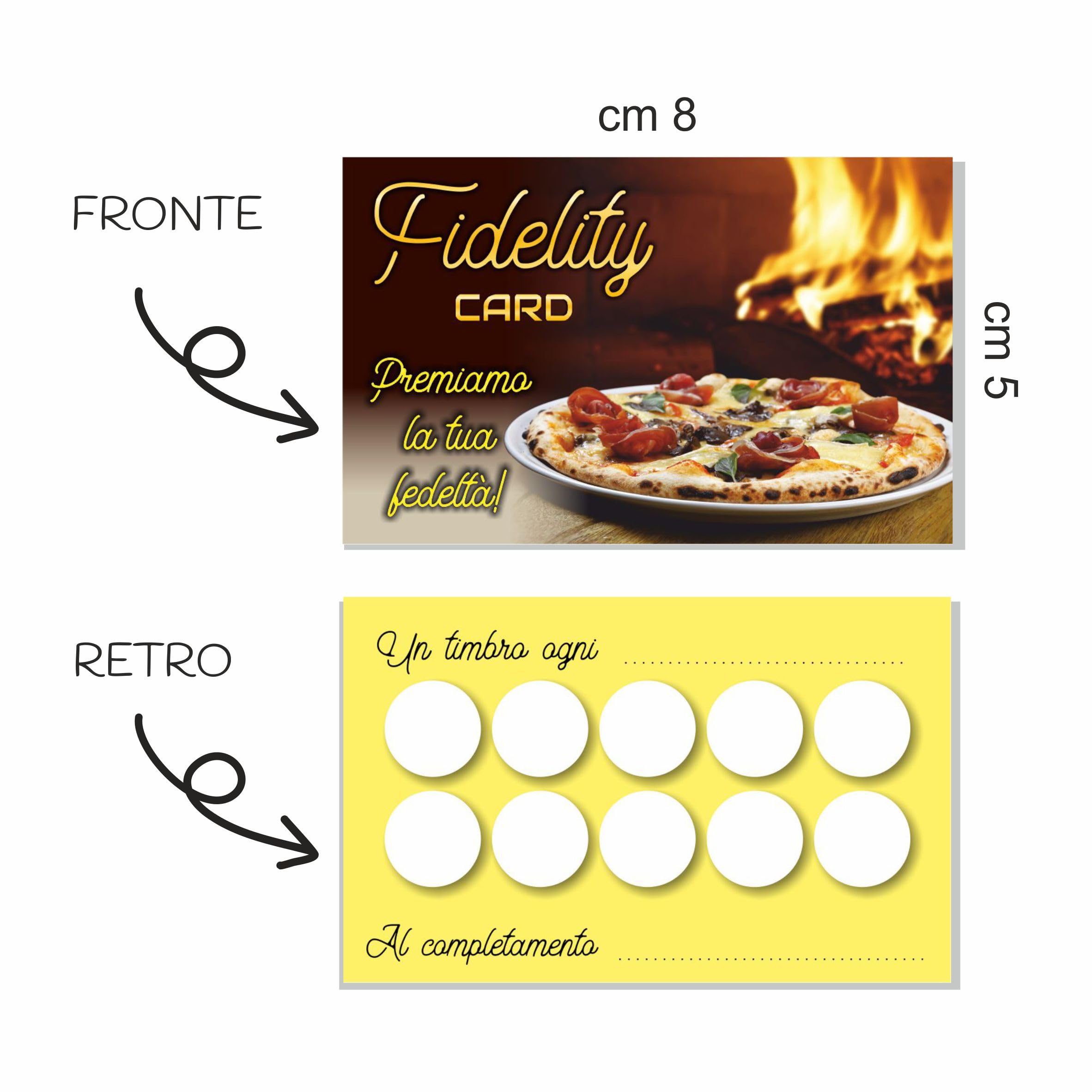 GHIBLI Tessere Fedeltà Pizzeria 10 Caselle Timbrare Fidelity Card Pizza Omaggio Carte Punti 10 Pizze Gratis