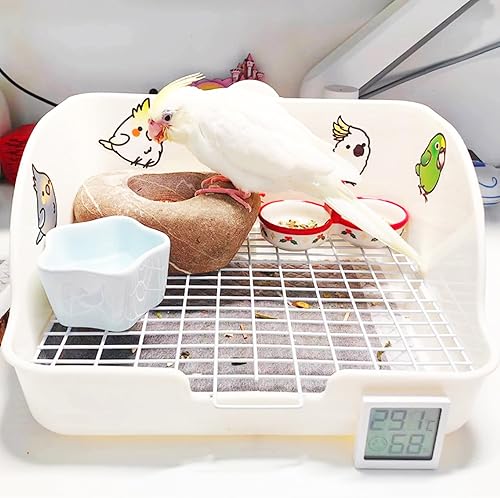 Miniatura 5 de Caja de arena de conejo para jaula de conejillos de indias, estante de heno, alimentador de conejos, bandeja de arena de esquina, entrenador de