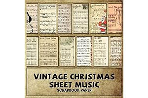 Vintage Christmas Sheet Music Scrapbook Collection, 20+ Double-Sided Sheets| Perfect for Paper Arts, Scrapbooking, Decoupage