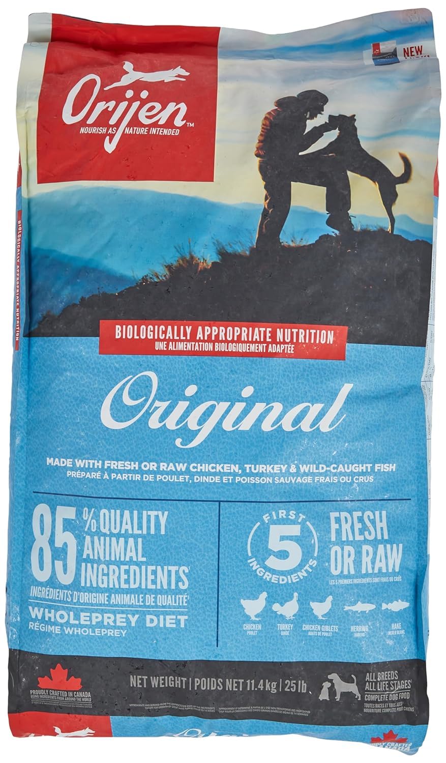 Orijen Original 11,4 kg Adulte Poulet, Poisson, Dinde