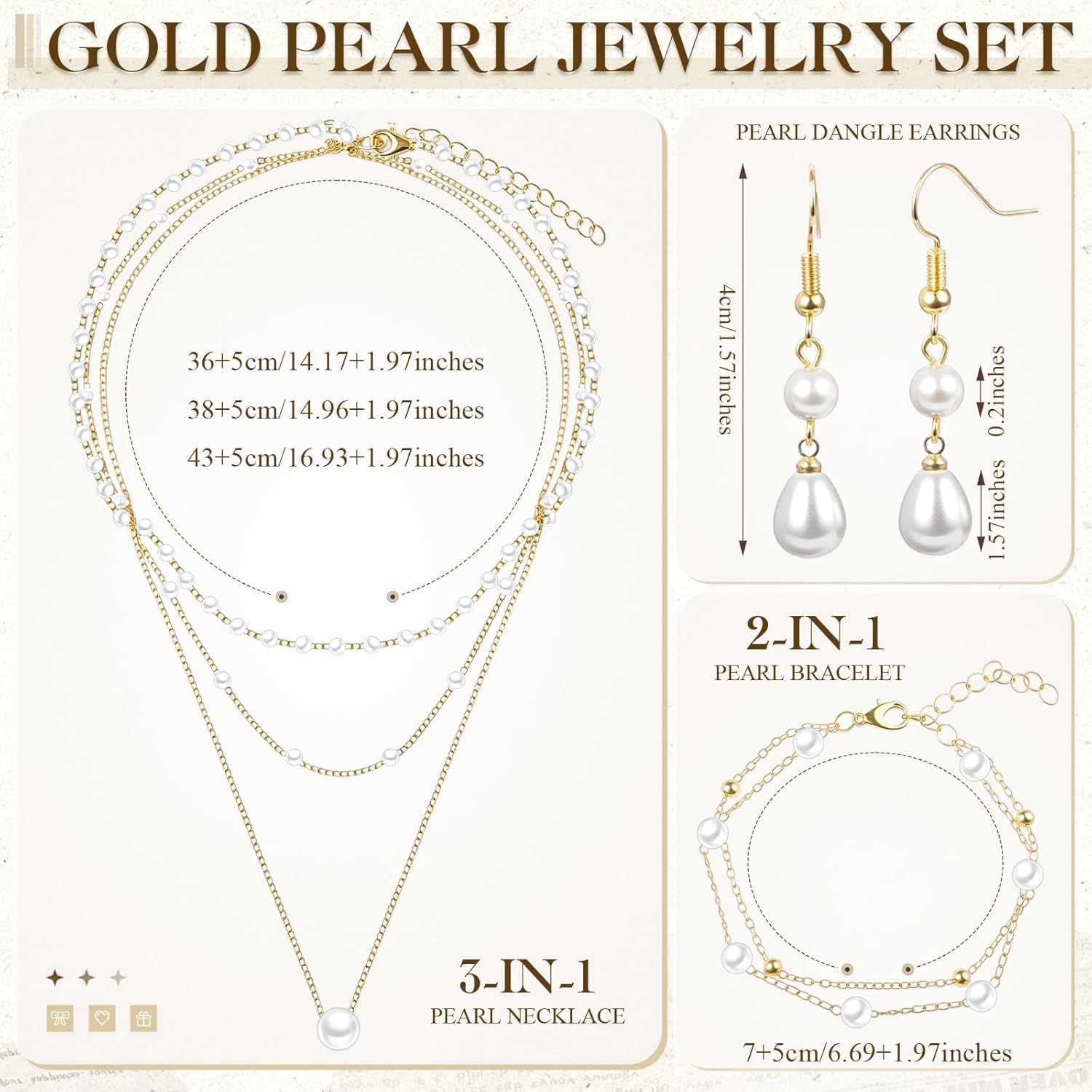 4 Pcs Evening Clutch Pearl Purses Jewelry Sets Clutch Bag Pearl Earrings Necklace Bracelet for Wedding Valentine - Image 5