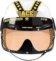 Vista 9 de Aeromax Jr. - Casco de piloto de las Fuerzas Armadas con visera tintada y móvil blanca, se adapta a edades de 3 a 12 años