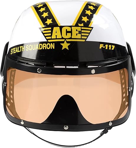 Miniatura 9 de Aeromax Jr Armed Forces - Casco piloto con visera teñida y movible color blanco se adapta a edades de 3 a 12 años