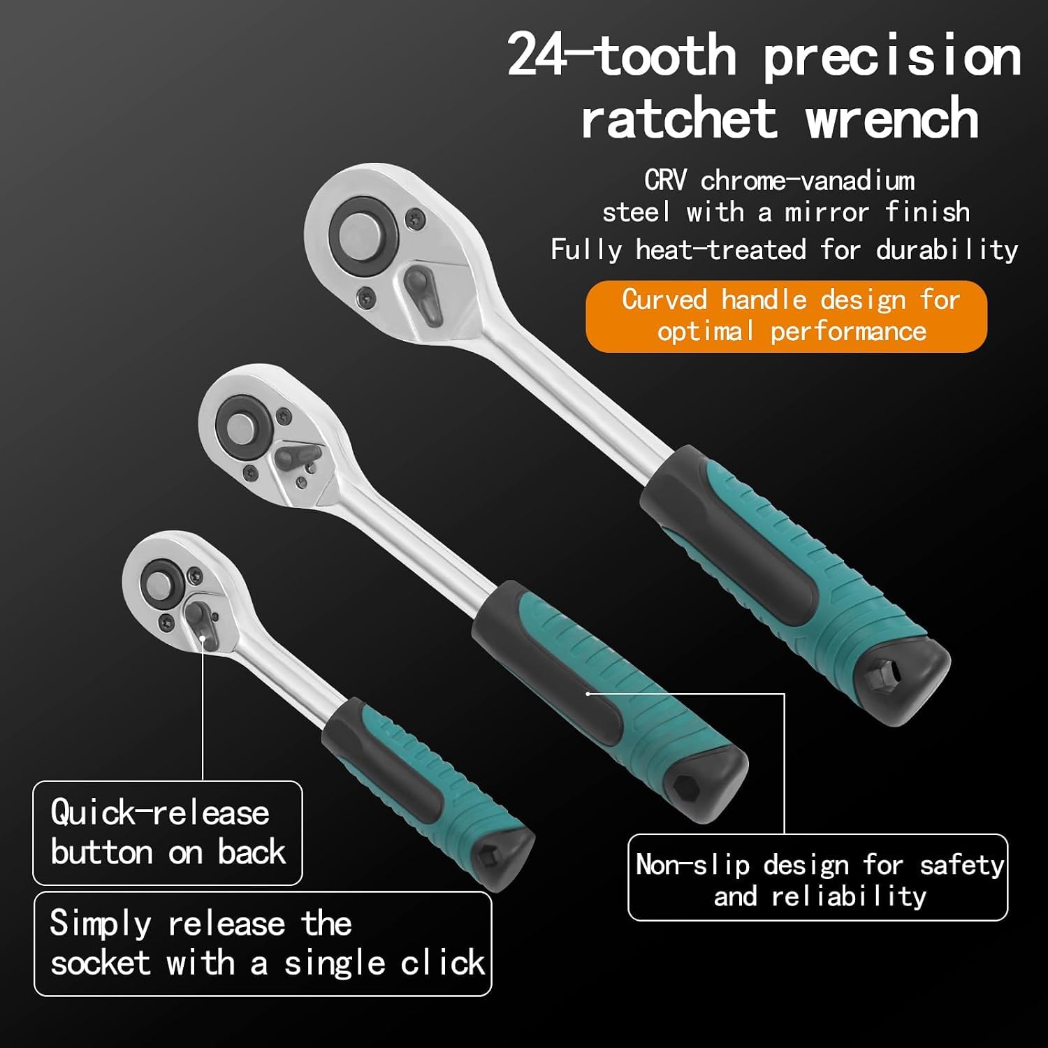 Set di Chiavi a Bussola da 216 Pezzi con Chiave a cricchetto, Giunto Universale, prolunghe e Kit di Utensili di precisione a 24 Denti.
