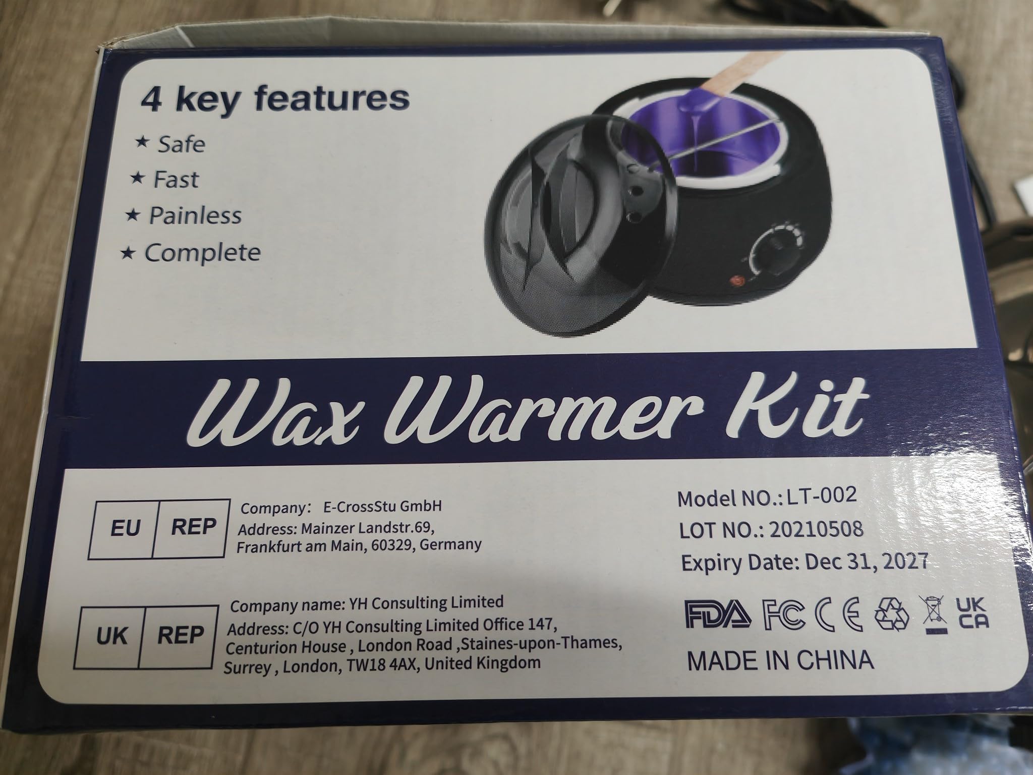 Wachswärmer Waxing Set Wachs Haarentfernung zuhause: Wax Maschine 4 Packungen wachsperlen und 30 Holzspateln,Wax haarentfernung gesicht Körper Damen Herren