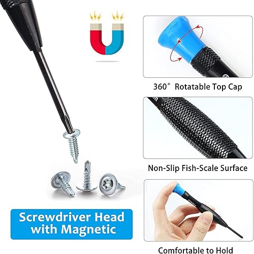 Miniatura 3 de Juego de destornilladores Torx de 18 piezas, juego de destornilladores magnéticos pequeños Torx Phillips de cabeza plana con T2 T3 T4 T5 T6 T7 T8 T9