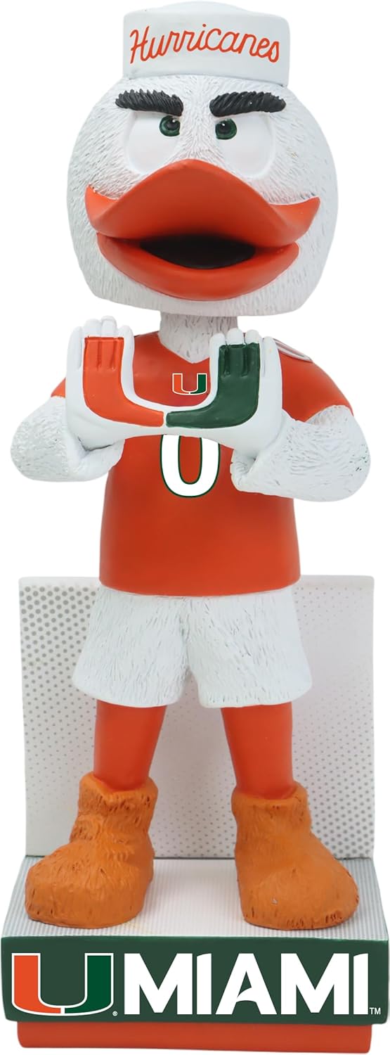 Sebastian The Ibis Miami Hurricanes Male Mascot Bobblehead College