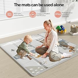 Fodoss Baby Playpen with Mat, Small Baby Play Pen(47x47inch), Playpen for Babies and Toddler (4747inch Beige with mat)