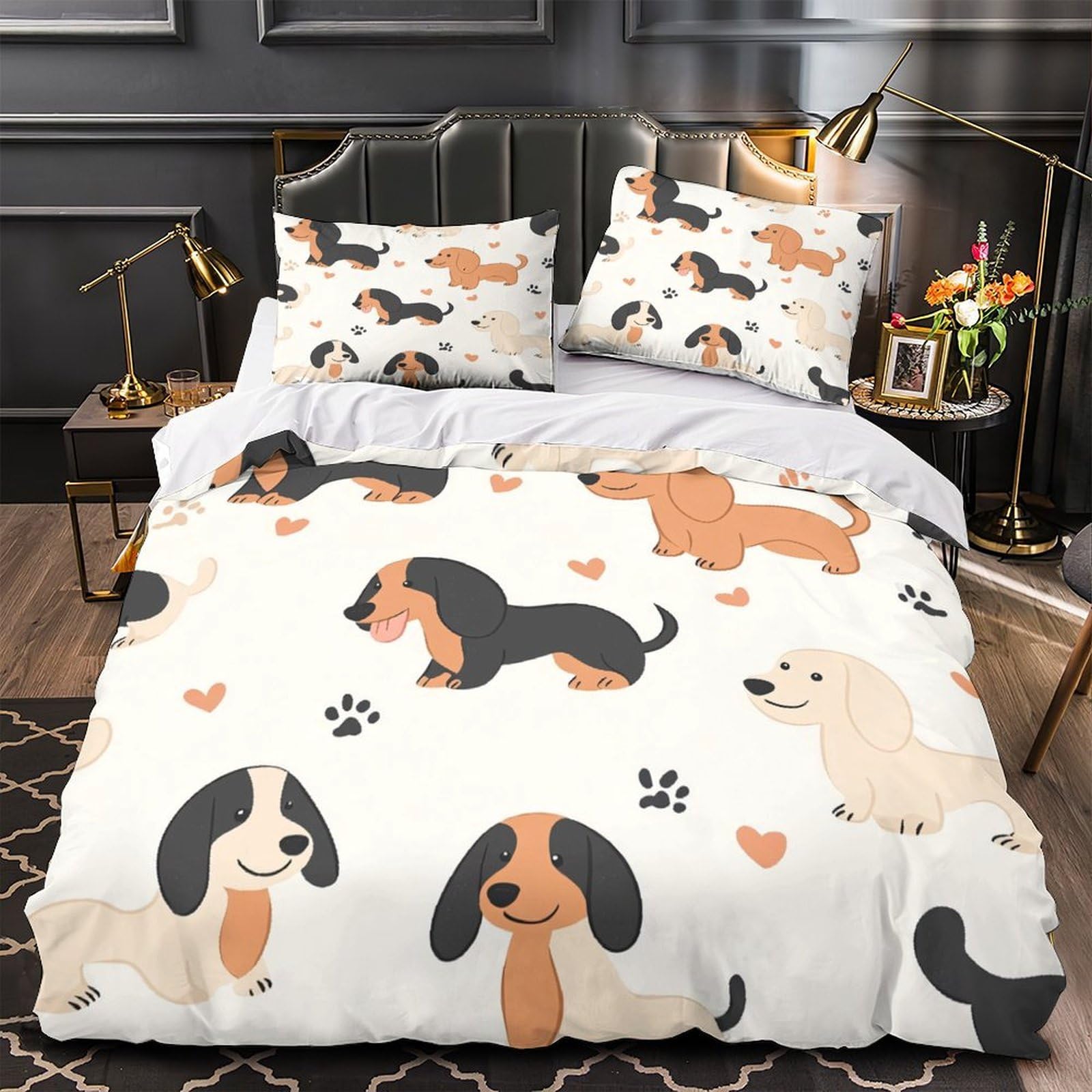 Parure de lit microfibre résistante 260x220cm avec housse de couette cycliste 3D