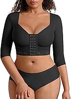 FeelinGirl Women's Arm Compression Sleeves with Bra - Post Surgery Shapewear, Front Closure Upper Arm Shaper for Recovery