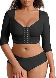 FeelinGirl Women's Arm Compression Sleeves with Bra - Post Surgery Shapewear, Front Closure Upper Arm Shaper for Recovery