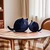 Black Cat Plush, Cute Plushies Stuffed Animal Cat, Kawaii Plushie Pillow Stuff Cushion Decoration Gift for Kids Girls Boys (Black 40cm)