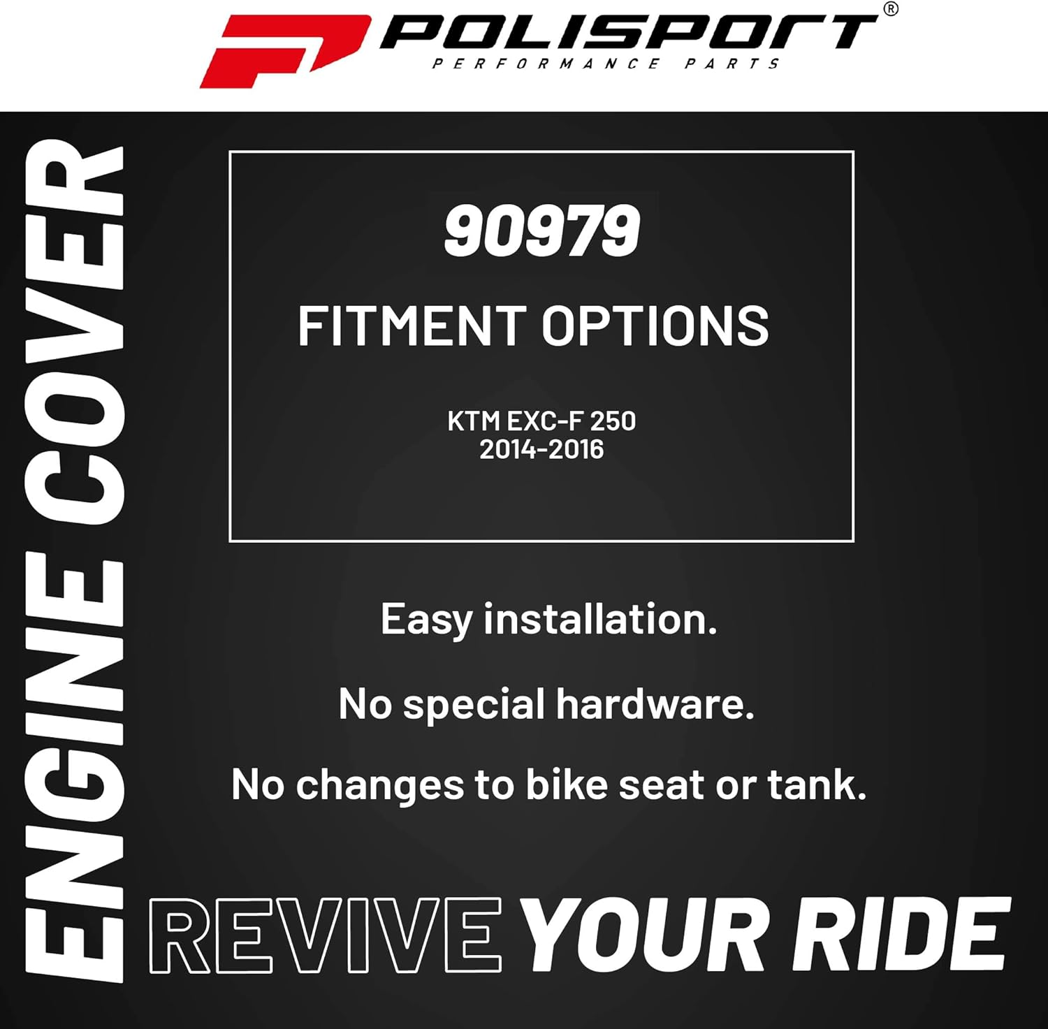 Polisport Clutch and Ignition Cover Protector Kit (Orange) - Compatible with KTM EXC-F 250 (2014-2016)