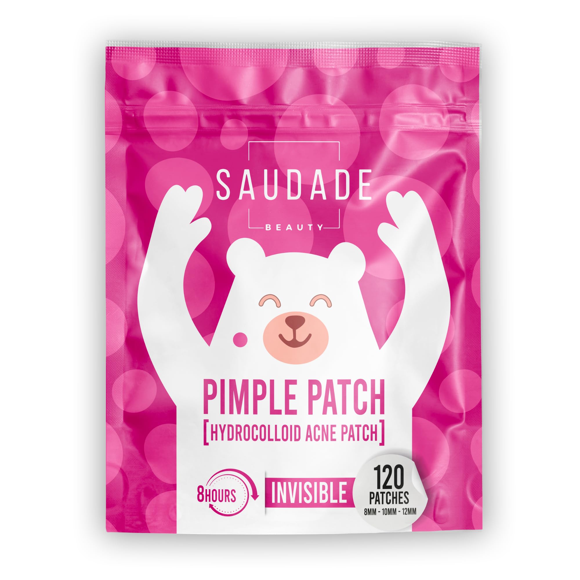 Saudade Pimple Patch, 120 Cerotti idrocolloidali in 3 Formati | per Brufoli, Acne e Punti Neri, Azione Rapida, Anti Imperfezioni, 3 Comodi Formati, Confezione Richiudibile