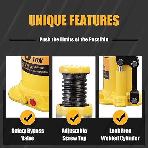 Miniatura 2 de Jack Boss TH91204X Torin Gato hidráulico soldado para botella gato portátil para automóvil con mango de bomba para automóvil + SUV, capacidad de 12