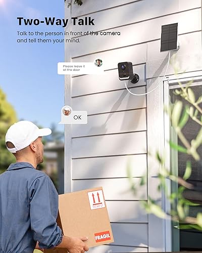 Miniatura 5 de PEEIPM 2Pcaks - Cámaras de seguridad inalámbricas para exteriores, cámaras para seguridad del hogar al aire libre, cámara solar para exteriores con