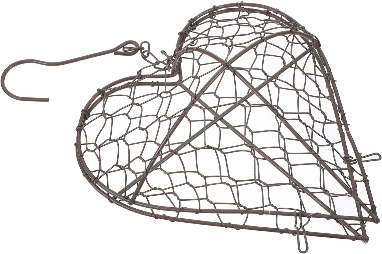 DOITOOL Wall Hanging Flowerpot Iron Garland Basket Heart Shape Decor Succulent Decor Space-Saving