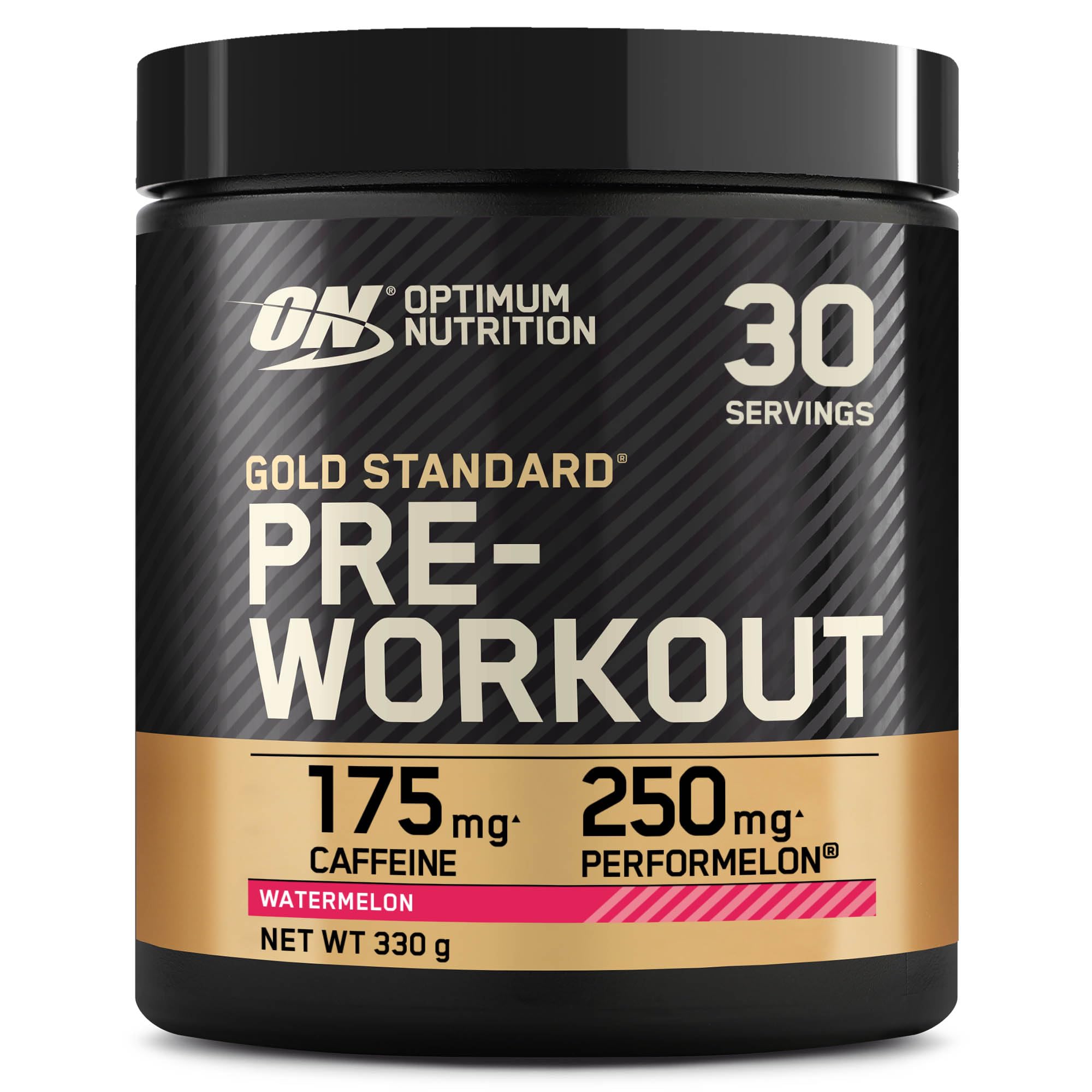 Optimum Nutrition Gold Standard Pre-Entreno en Polvo, Bebida Energética Sabor Sandía, 330g, 30 Servicios