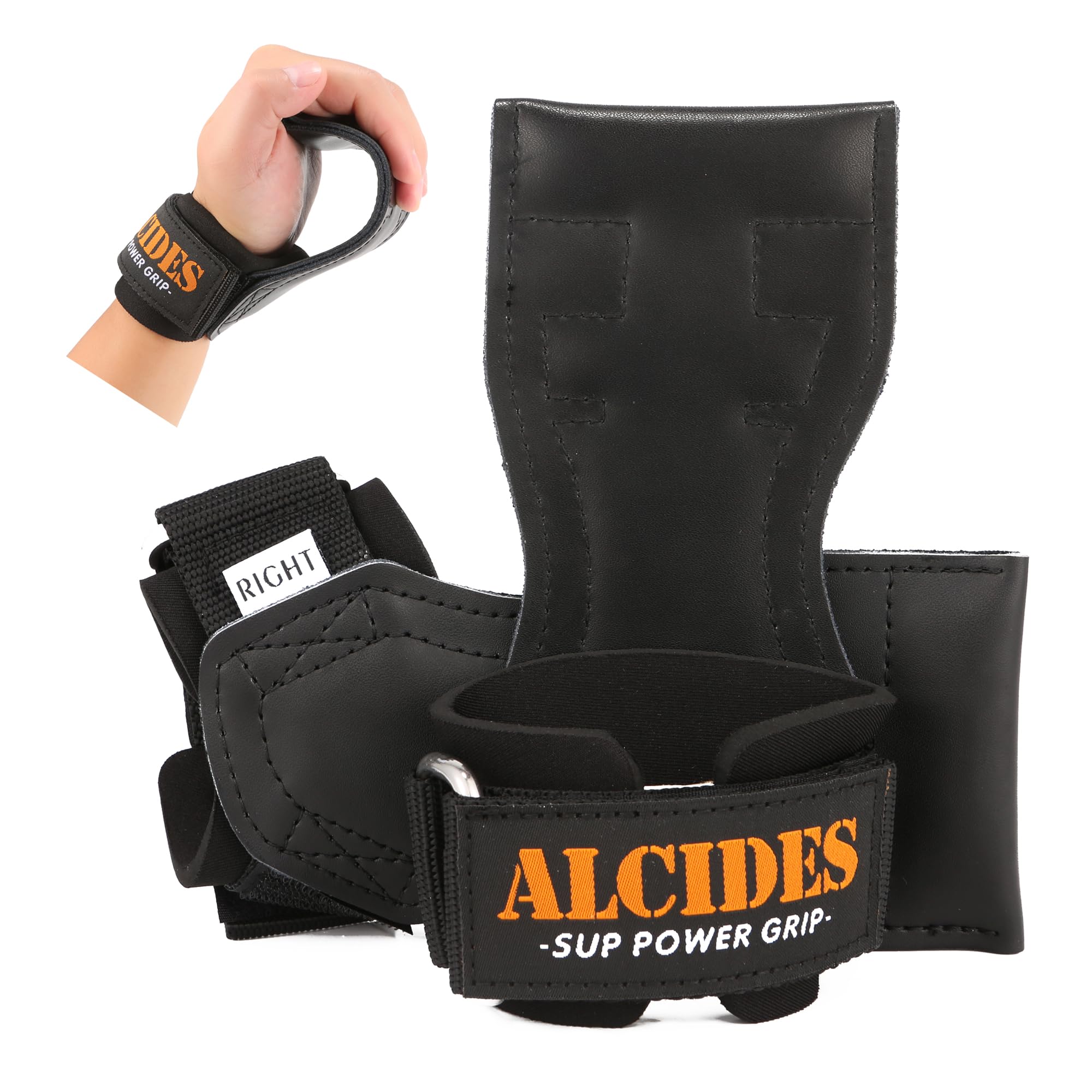 Amazon | Alcides パワーグリップ レザー オレンジ色 【SUP】筋