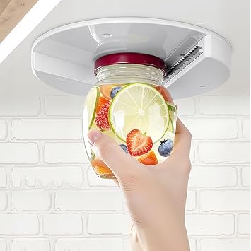 Jar Opener for Weak Hand & Seniors with Arthritis,Under Cabinet Jar Openers for Weak Hands, Easy Grip, One Handed Gadgets & Bottle Opener - Essential Kitchen Gadgets for Home AssistanceWhite