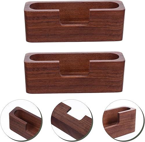 Miniatura 7 de Cabilock Soporte de exhibición de madera de nogal para tarjetas de negocios, organizador de tarjetas de oficina, soporte de escritorio