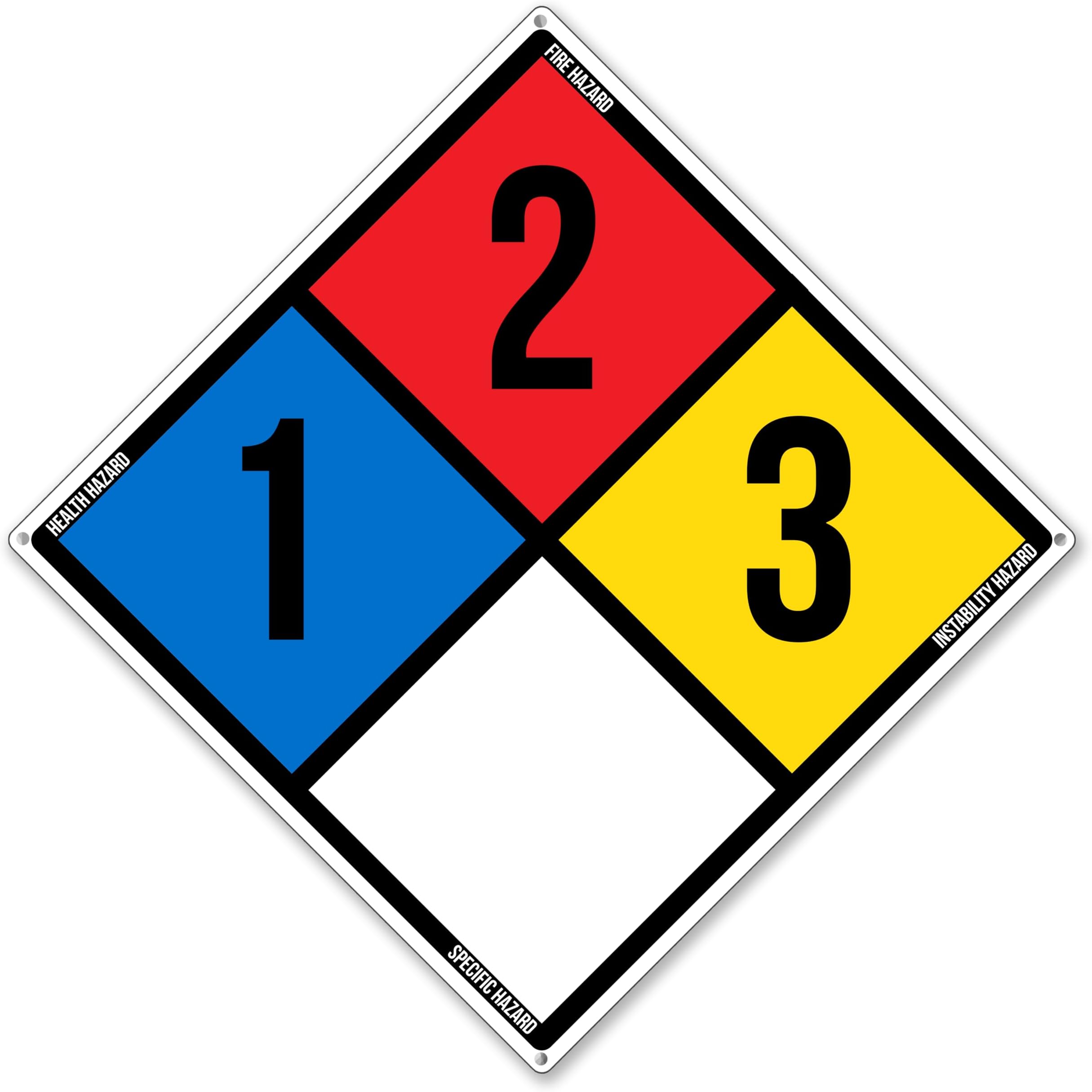 Customizable NFPA Right To Know Sign - 14 Inch Custom NFPA 704 Hazard Placard - Premium PVC Sign For Workplace Warehouse Jobsite OSHA Regulation - Weather Proof Fade Resistant - Made In USA - PVC0196