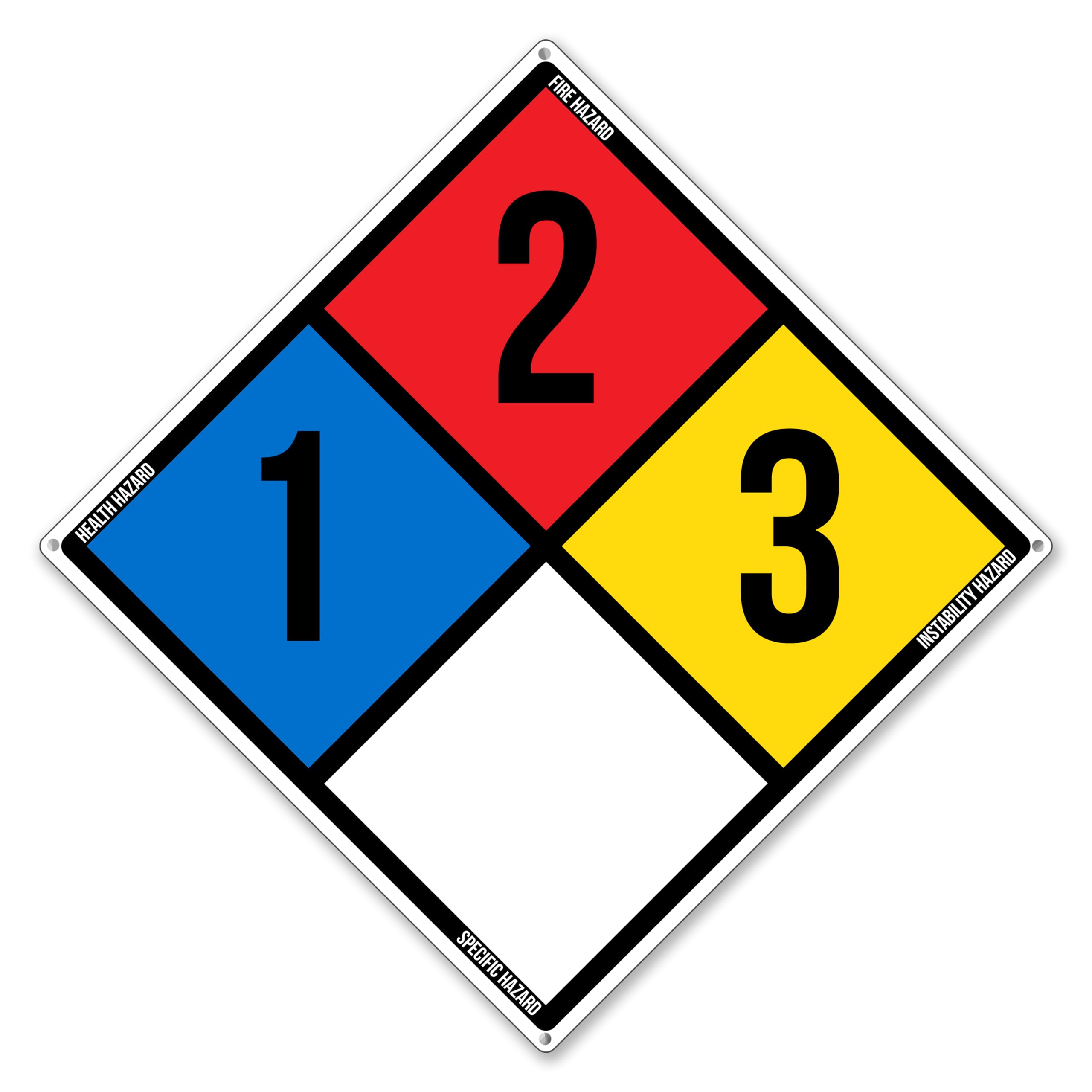 Customizable NFPA Right To Know Sign - 14 Inch Custom NFPA 704 Hazard Placard - Premium PVC Sign For Workplace Warehouse Jobsite OSHA Regulation - Weather Proof Fade Resistant - Made In USA - PVC0196