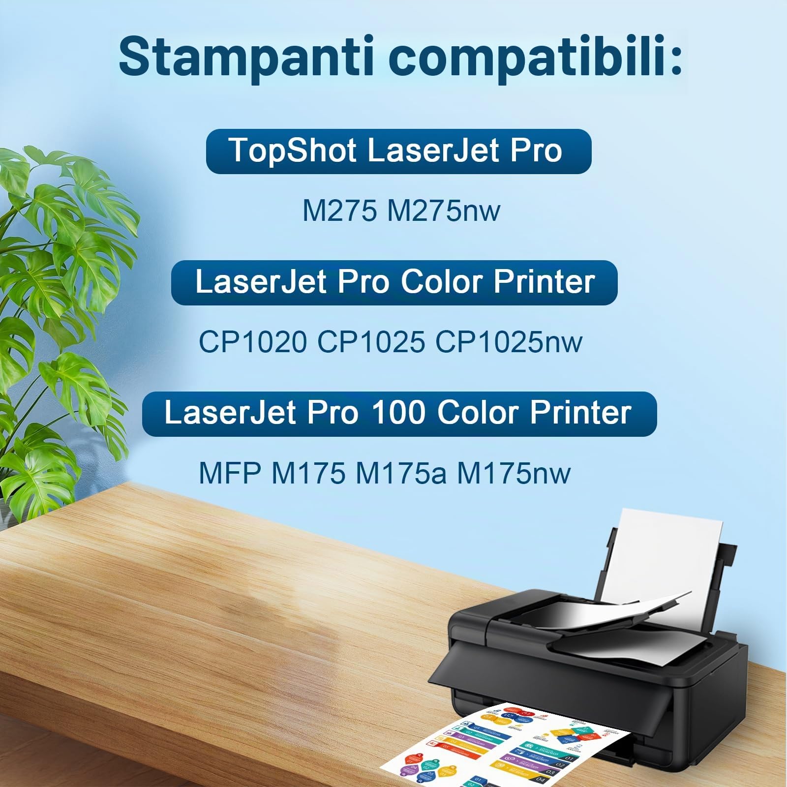 4 Pacchi Toner Compatibili con HP 126A CE310A CE311A CE312A CE313A