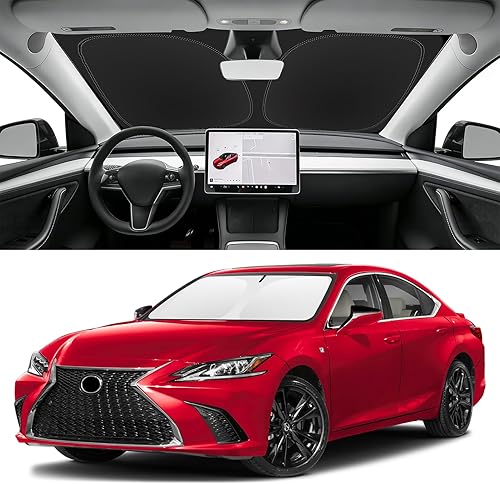 Miniatura 183 de Parasol de parabrisas de ajuste personalizado para Nissan Titan 2017-2024, bloquea los rayos UV y el calor, parasol de ventana delantera, fácil