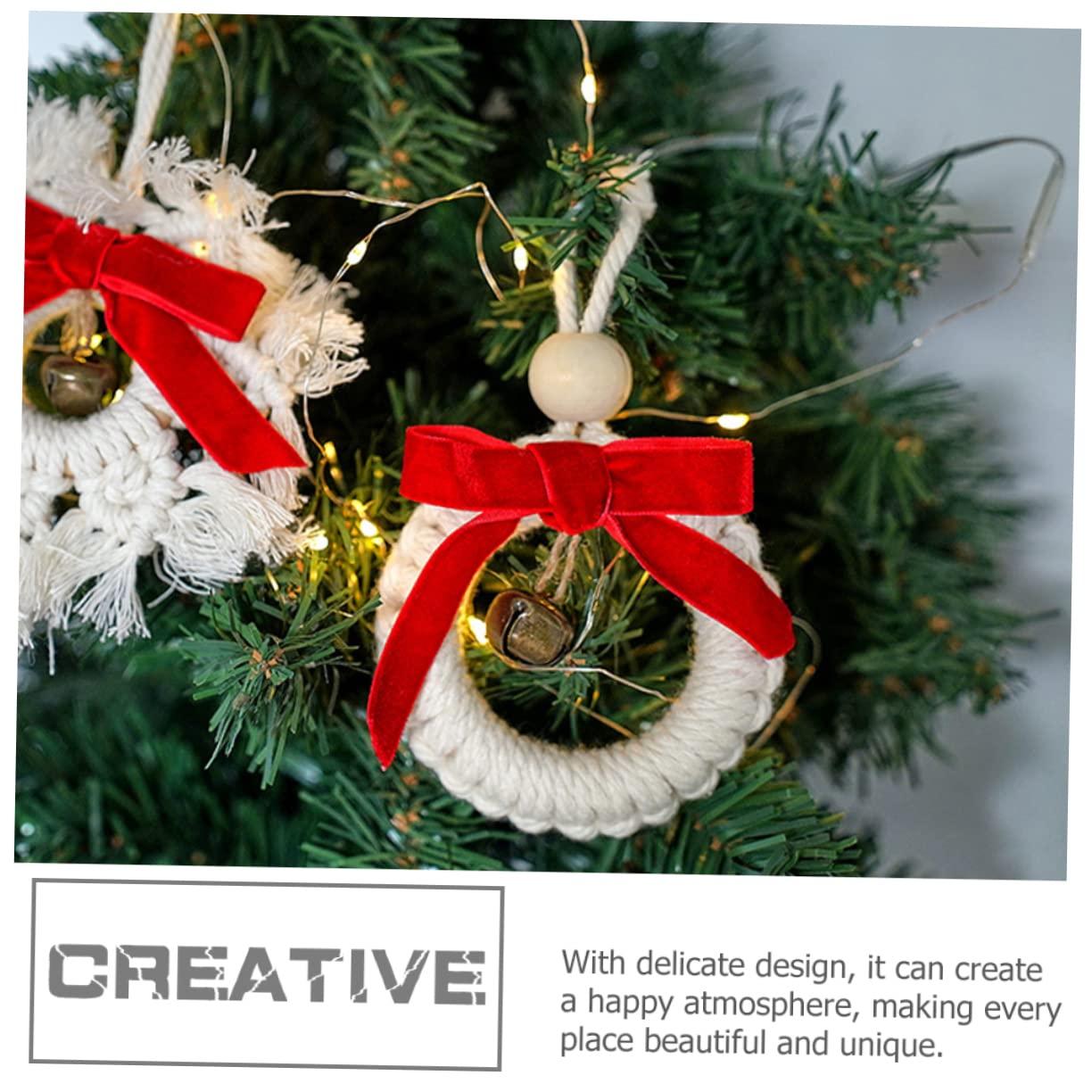 Zerodeko 6pezzi Ornamenti Decorativi Campana Intrecciati Per Decorazioni Natalizie Pendenti Fatti Mano Per Festeggiamenti e Foto Per Alberi Di Natale e Eventi Festivi