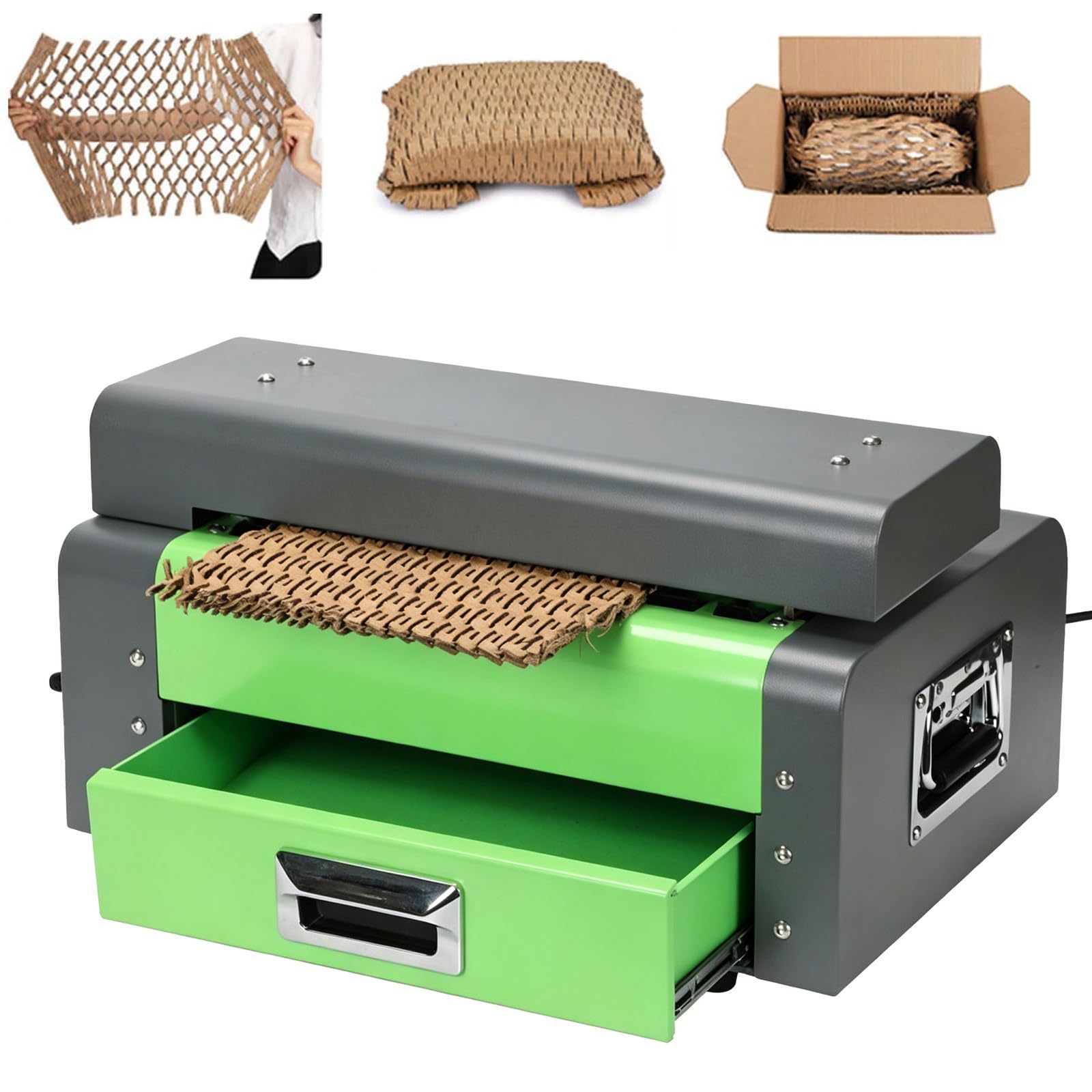 Trituradora de cartón para cajas de residuos, se convierte en material de embalaje, ancho de corte de 325 mm, máquina eléctrica de 110 V para uso doméstico u oficina