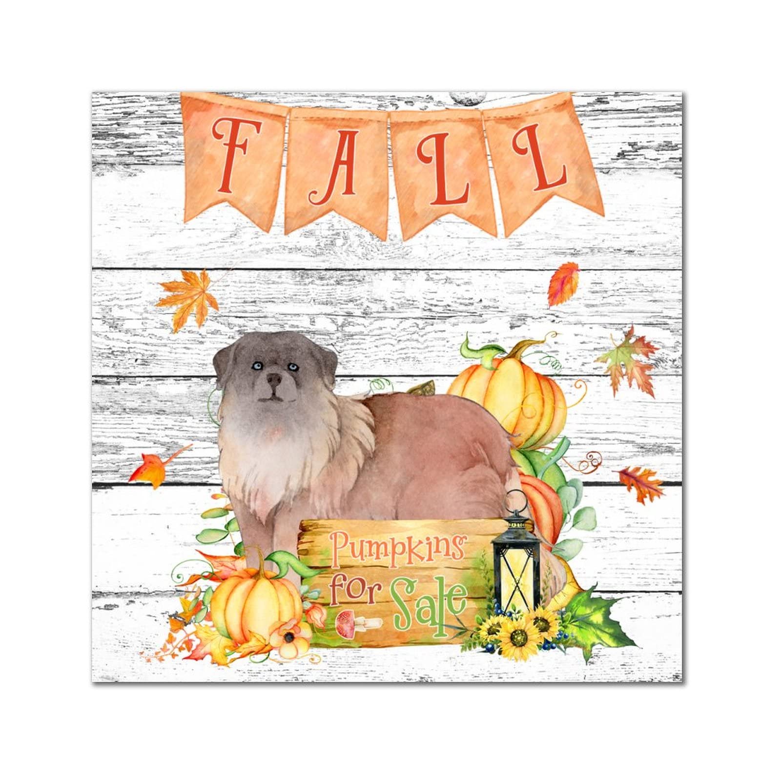 Plaque murale Fall Pumpkins en bois premium aux finitions soignées