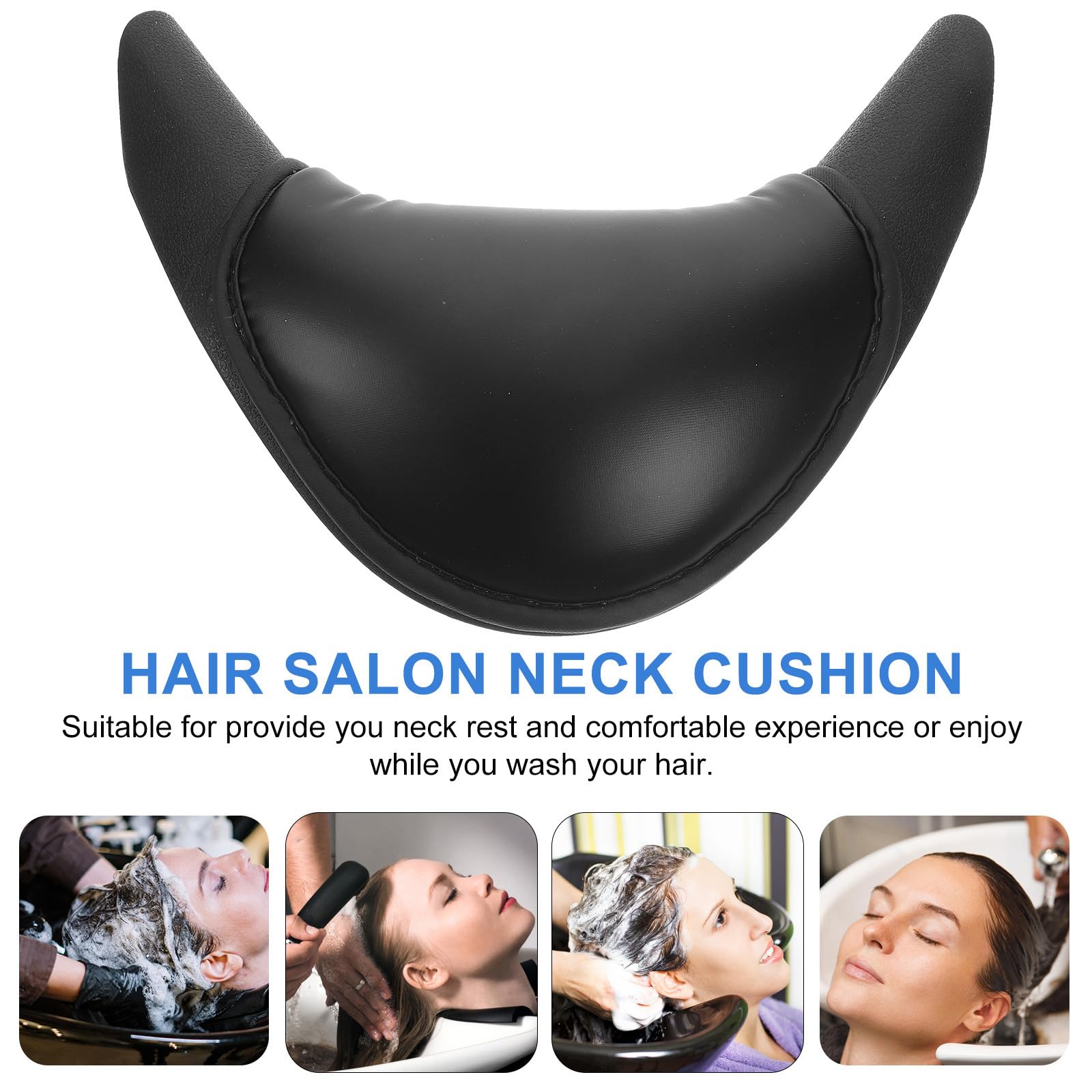rutschfeste Gel Nackenstütze für Haarwäsche, Schwarz | Stabil und Tragbar, für Salon und Heimgebrauch, Passend zu Waschbecken bei Haarpflege