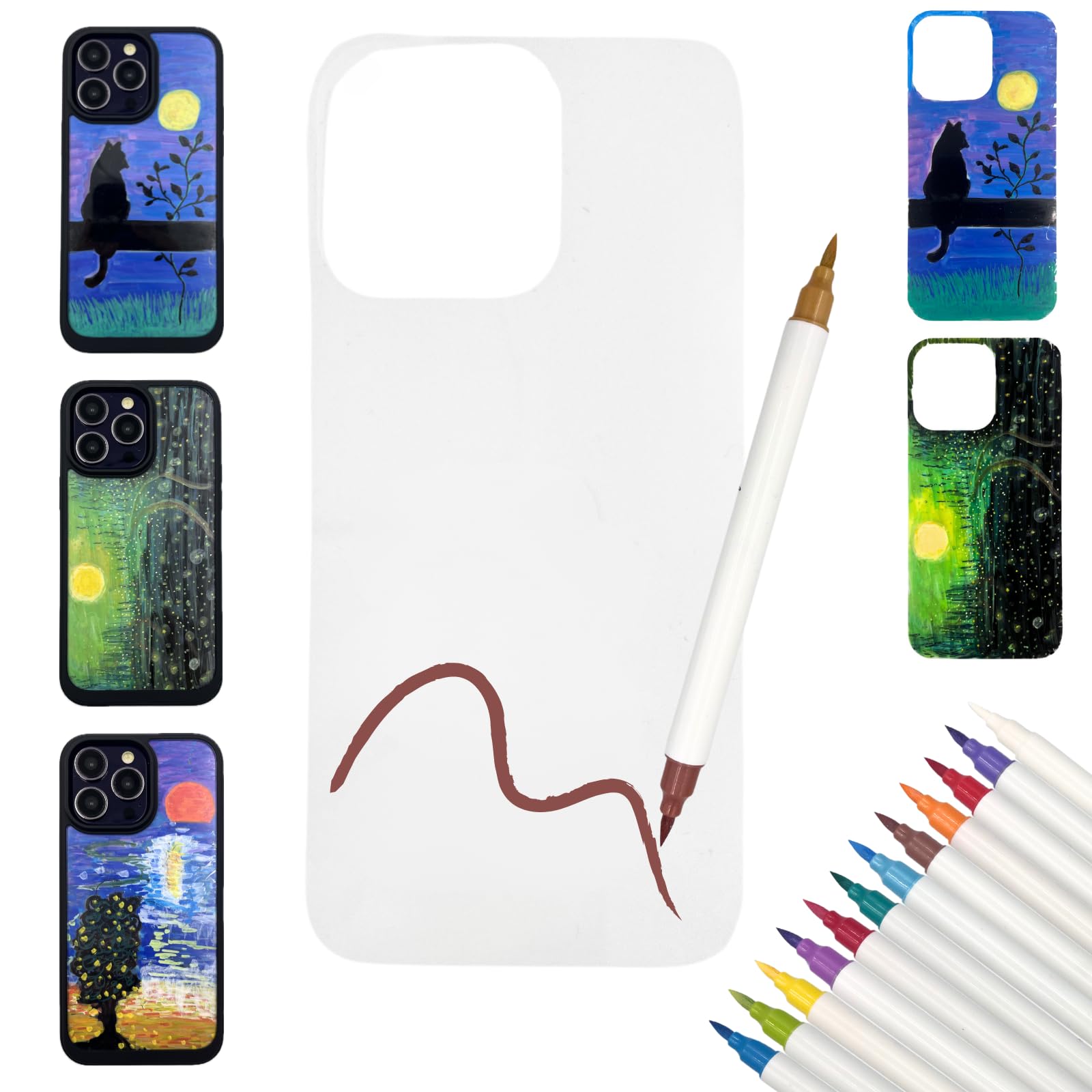 CRAFTECH 15 Pcs DIY Decorative Insert Sheets for iPhone 15 Pro Max Case  with 24 Colors Dual Tip Creative Markers, Customized Switchable Inner  Sheets, Compatible with Clear Phone Case, 6.7 Inch : Amazon.sg: Electronics