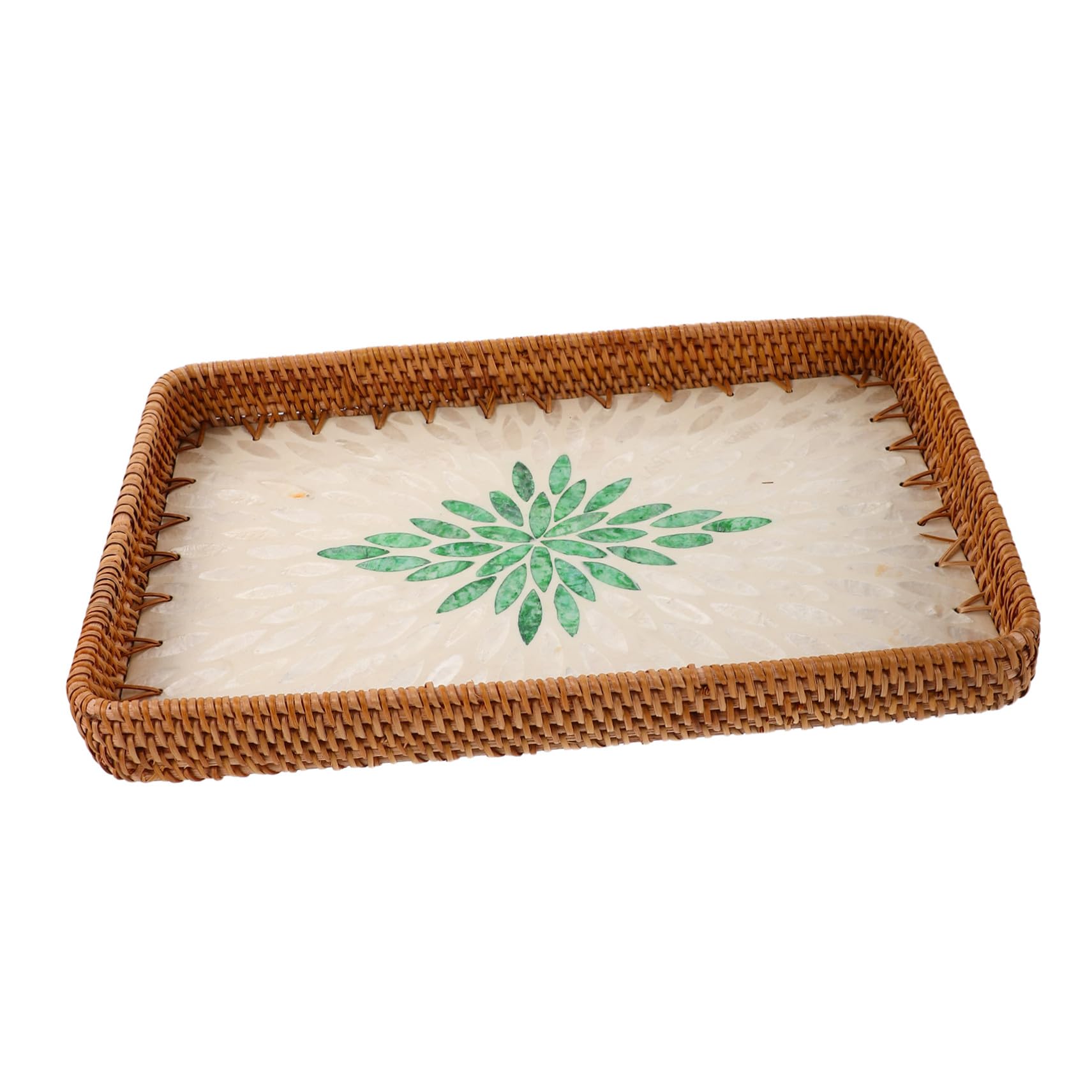 Plateau de salle de bain rotin Beavorty pour organiser comptoir et maquillage