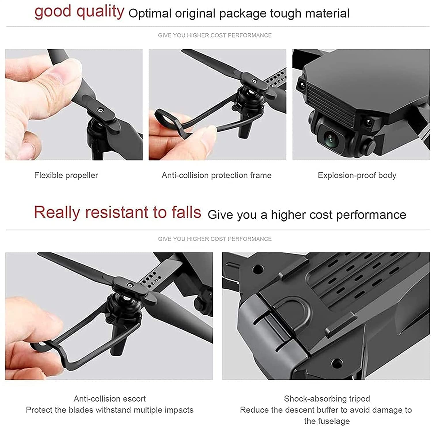 Drone GPS WiFi 4K HD Live Video Doppia Fotocamera per Principianti, Quadricottero Pieghevole Telecomando, Mantenimento Altitudine, Ritorno Automatico, Controllo dei Gesti, Seguimi, Modalità Se