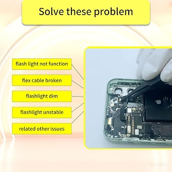 Flash Light Flex Cable Replacement for iPhone 12 Repair Flashlight Part Fix Silent Switch with Pre-Installed Metal Bracket Holder for iPhone12 A2172, A2402, A2403, A2404