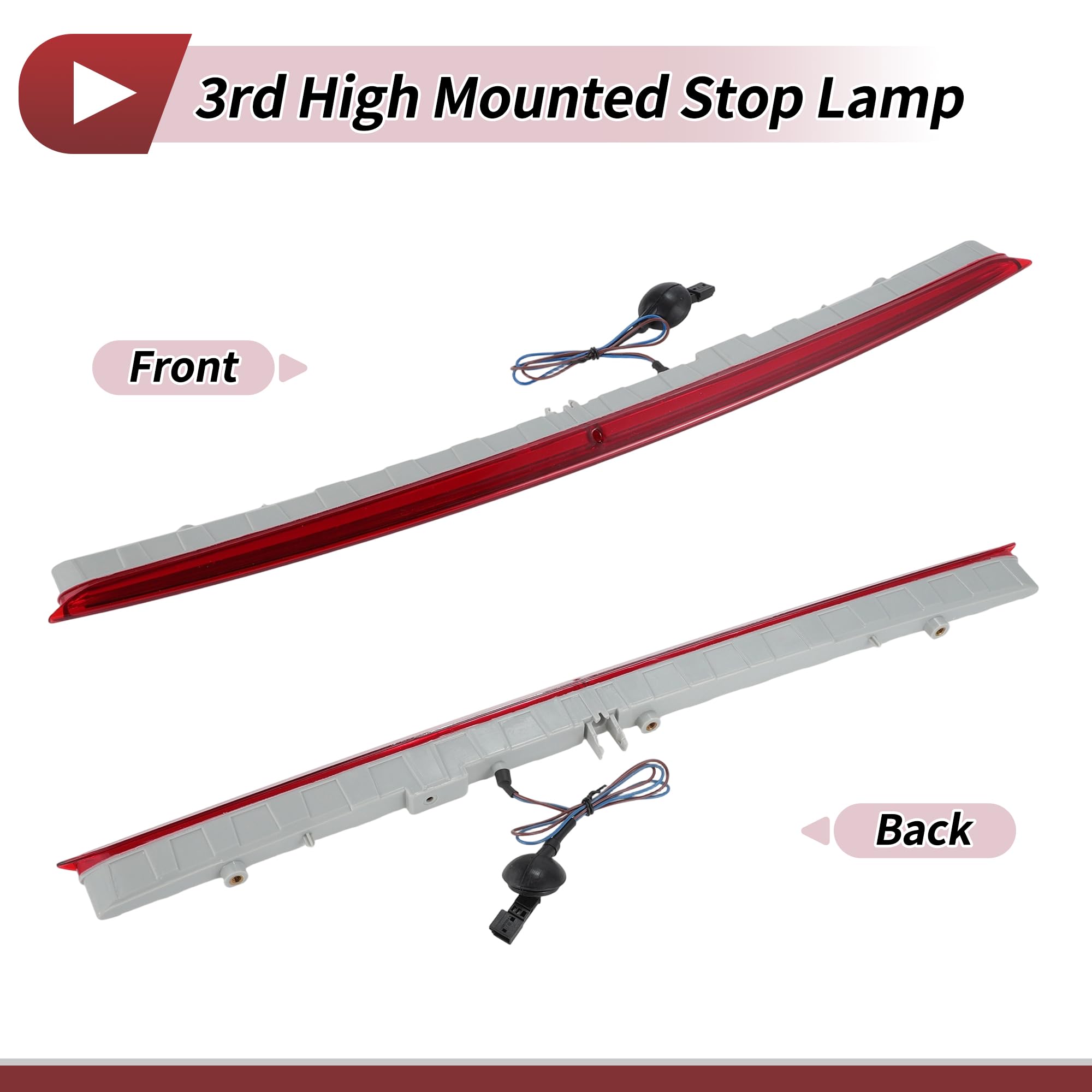 LED Terzo Freno Luce con Imbracatura per BMW 5 Serie Estate Touring F11 2009-2017 63257203224 Rosso 3° Stop Lampada Alta Montata 6325 7203224