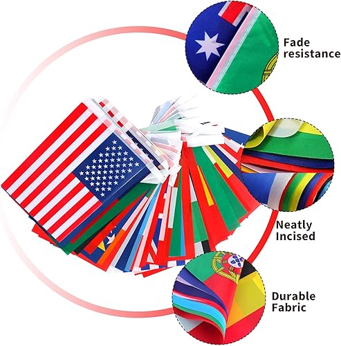 Miniatura 3 de Banderas internacionales del mundo 100 países banderines bandera mundial banderín bandera mundial para fiestas temáticas, grandes aperturas, 100