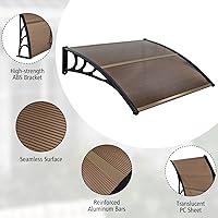 Vista 15 de Tangkula 2 Pack 40" x 40" Window Awning, Modern Polycarbonate Overhead Door Awning with Hollow Sheet for Rain Snow Sunlight Protection, UPF 50+