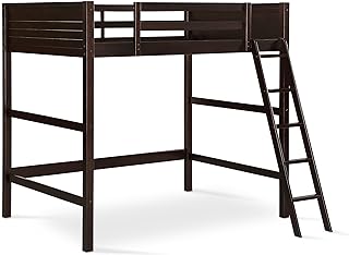 DHP Denver Full Size Loft Bed, Espresso Finish, Sturdy Wood Construction, Space-Saving Design, Kids Loft Bed