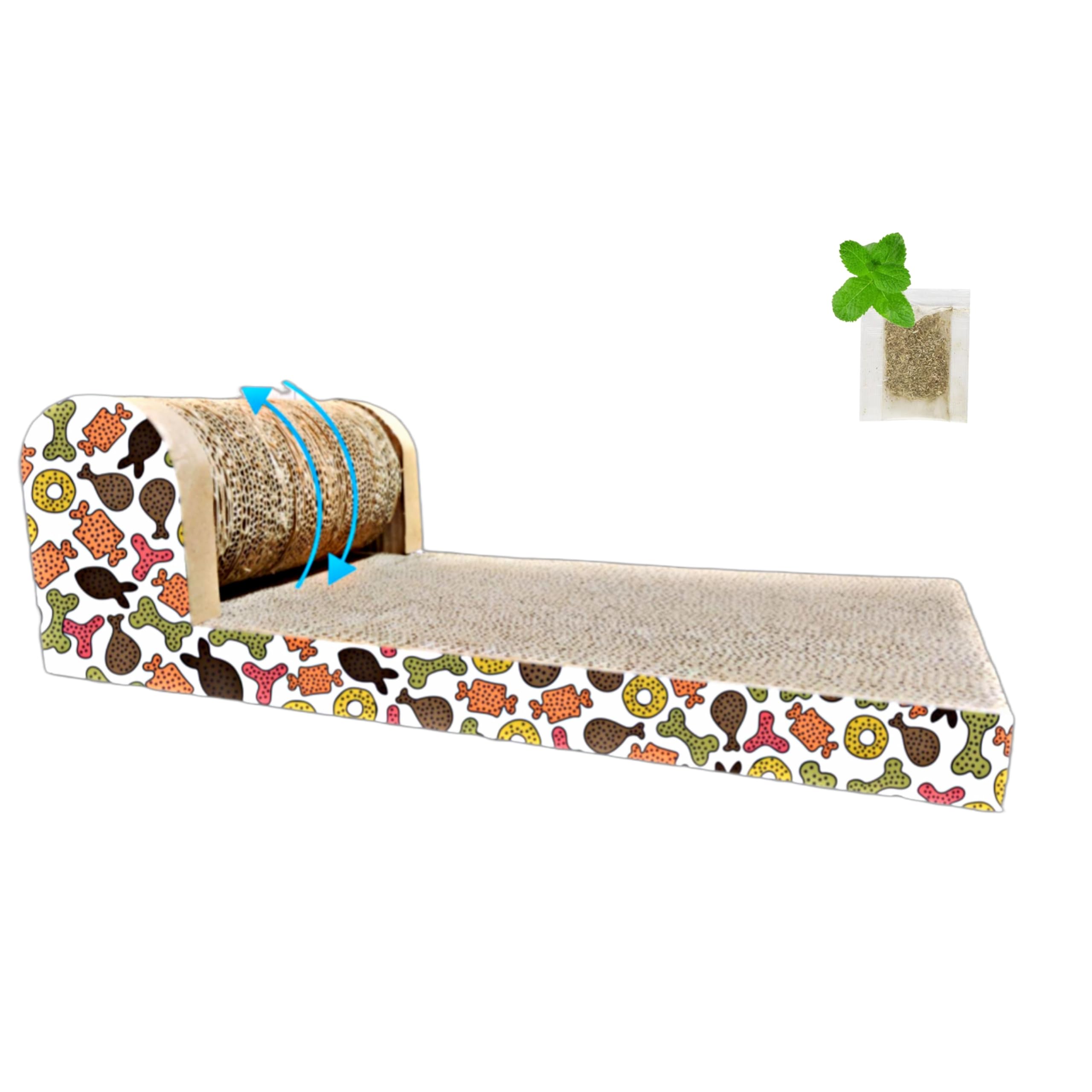MUNCHOS MBI-04 Cat Scratcher Cardboard Scratching Pad Recyclable Corrugated Scratch Toy with Roller for Cats, Large (B0CP5RT5BG) Amazon Price History, Amazon Price Tracker